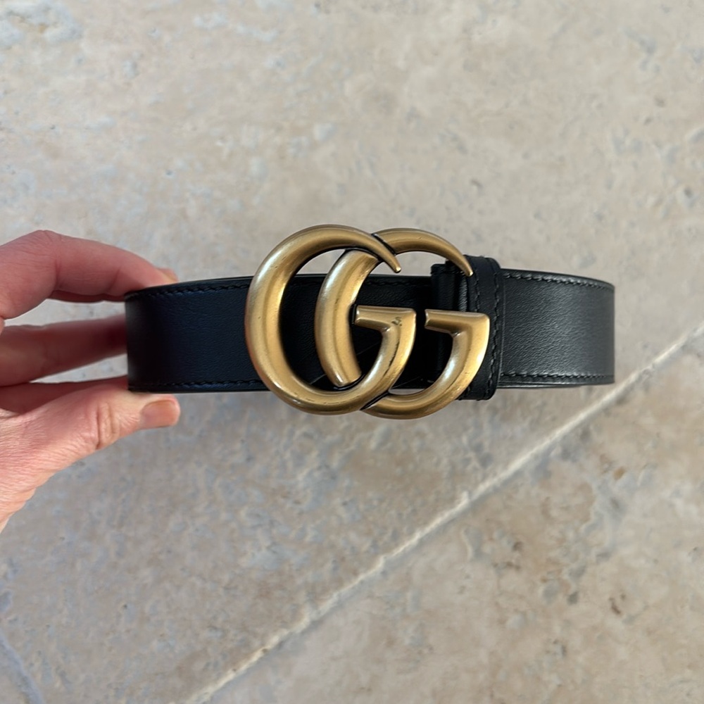 Black Leather Belt 88cm
